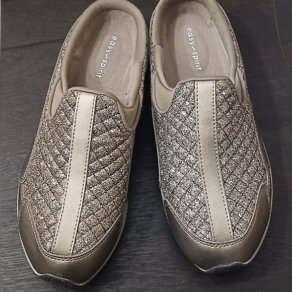 Easy Spirit Comfort Shoes Traveltime Bronze Shimmer Slip-On Women's Anti-Slip 8W - Picture 6 of 9